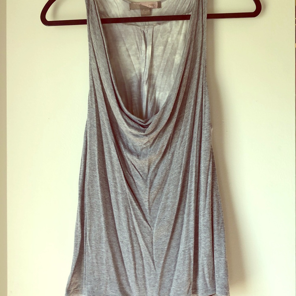 Classic swoop neck gray tank top